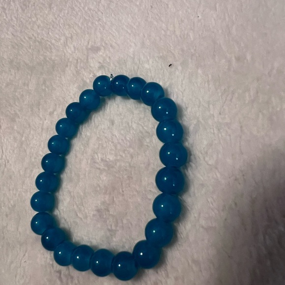 Handmade Elegant Oceanic Teal Beaded Bracelet, Size 7” - Picture 2 of 3